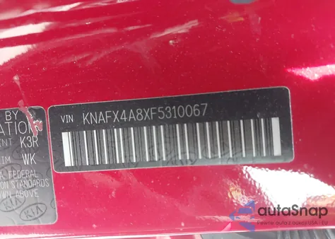 2015 Kia Forte Ex from USA, damaged, VIN KNAFX4A8XF5310067